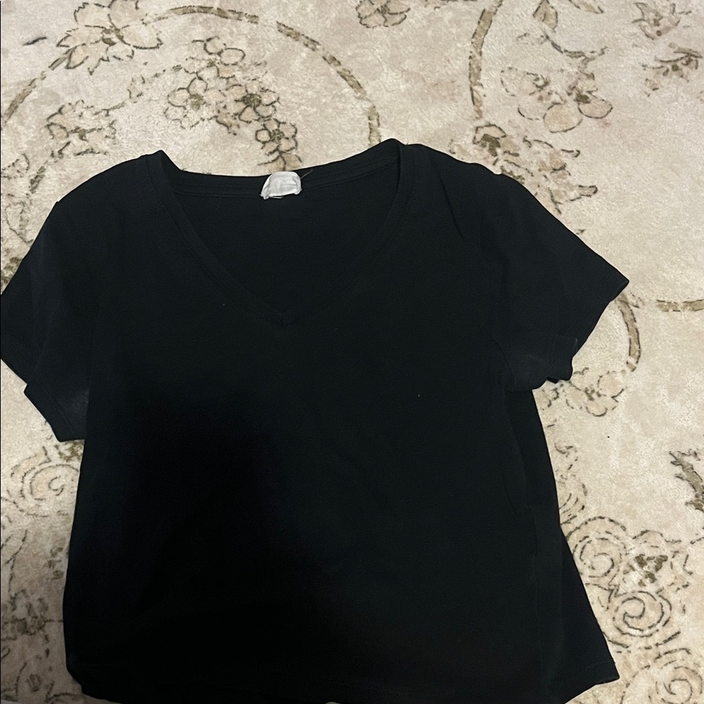 Cotton On Black V-Neck Short Sleeve Tee